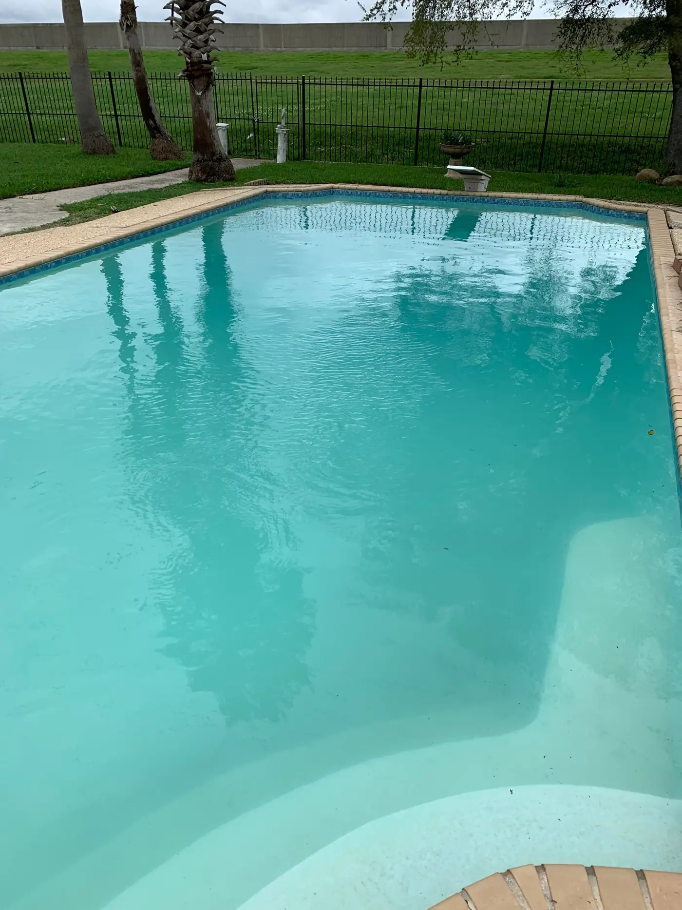 After: the same steps under clear water